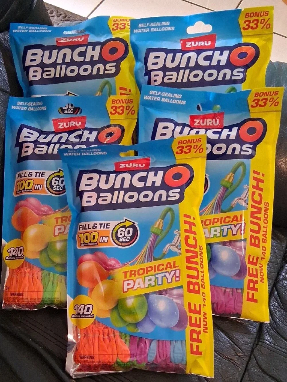 ZURU Bunch O Balloons Tropical Party Water Balloons - Multicolor. NWT. (5 Packs)